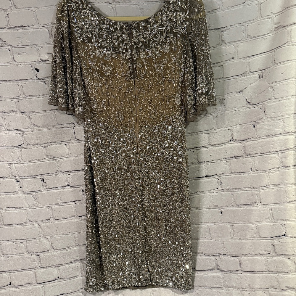BHLDN Helen Dress Silver Size 10 EUC - Picture 3 of 7